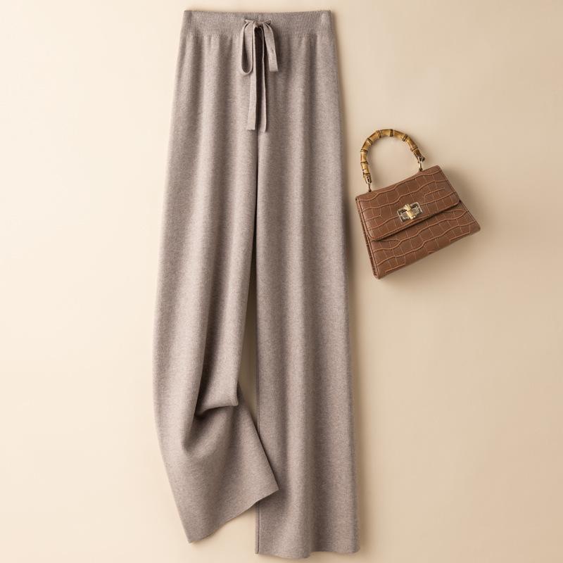 2024 Korean High Waist Knit Wide-Leg Extra Long Pants for Tall Women