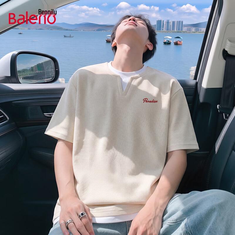 Baleno Men s Faux Two-Piece Heavyweight Waffle T-shirt XL