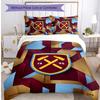 Set Lenzuola Stampato West Ham United Football 3 Pezzi, Comodo Set Copripiumino per Camera da Letto Amico della Pelle