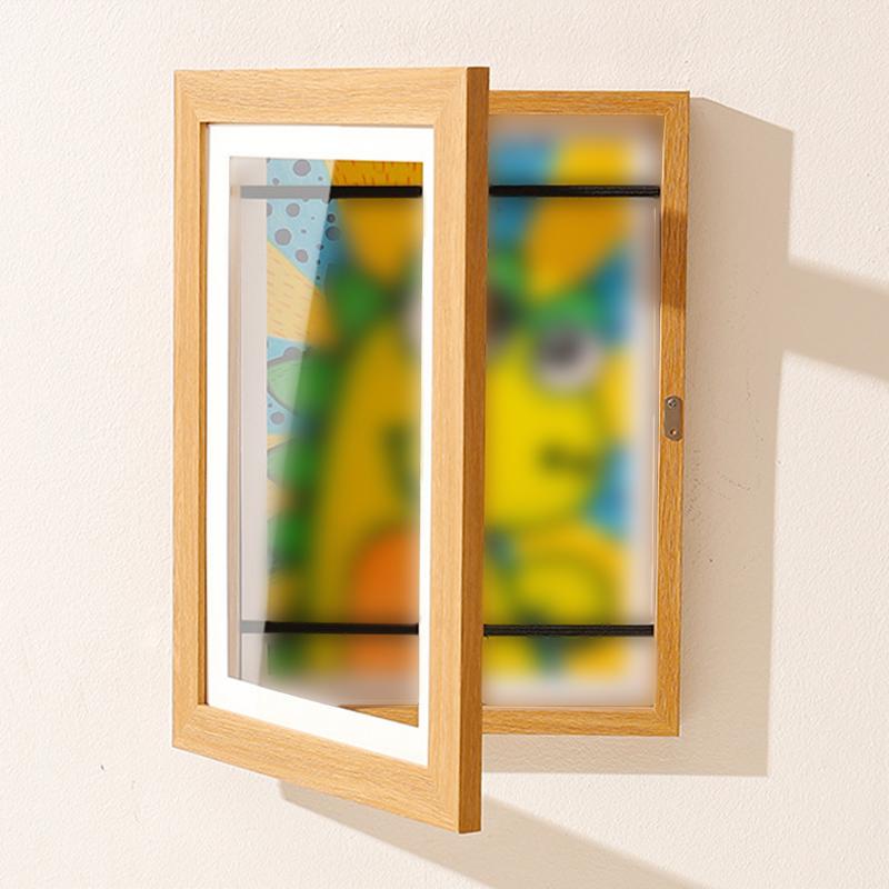Flip Photo Frame Creative Solid Wood A4 Art Picture Frame Display Stand Oil Painting Frame DIY Children s Exhibition of Painting