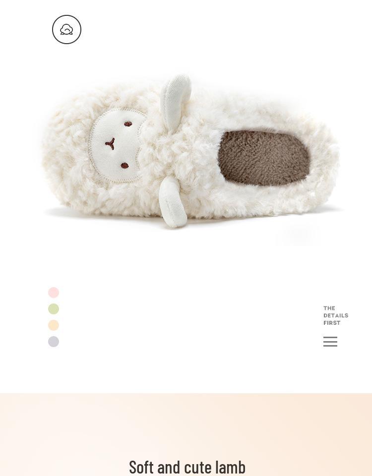 Damen Winter Baumwollpantoffeln - 2024 Niedliches Schafwoll-Plüsch, Weiche Sohle, Innen-/Außenbereich