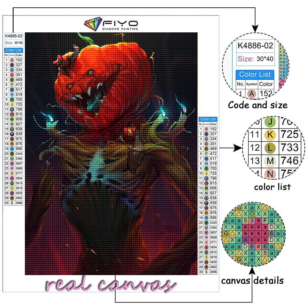 DIY 5D diamantová malba Halloween Strašidelná dýňová hlava, muž, sada křížového stehu, kompletní vrtačka, výšivka, mozaika, umění obrázek kamínků dárek