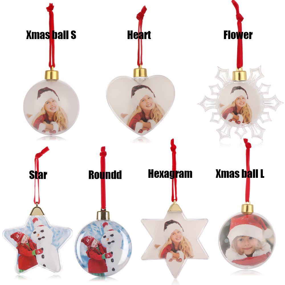 Hanging Home Decor Picture Frame Pendant Photo Christmas Ball Xmas Tree Ornaments Photograph Holder