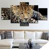 5 Panel/pieces HD Print Leopard Live Animal Wall Posters Canvas Art Painting For Home Living Room Decoration