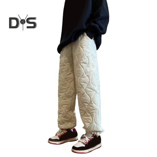 

Мужские зимние брюки, утолщенные стеганые брюки с подкладкой из овечьей шерсти и флиса, ветрозащитные брюки прямого кроя с застежкой-шнурком для повседневной носки на открытом воздухе L абрикосовый