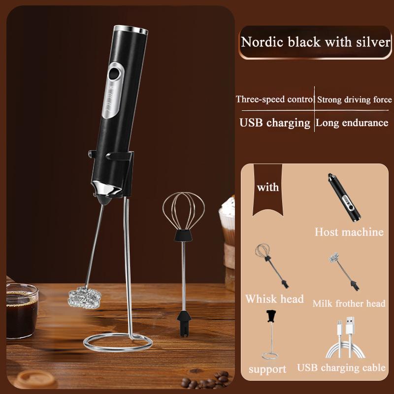

Electric Milk Frother Foam Maker, Portable Rechargeable Handheld Foamer, High Speeds Drink Mixer, Coffee Frothing Wand Whisk