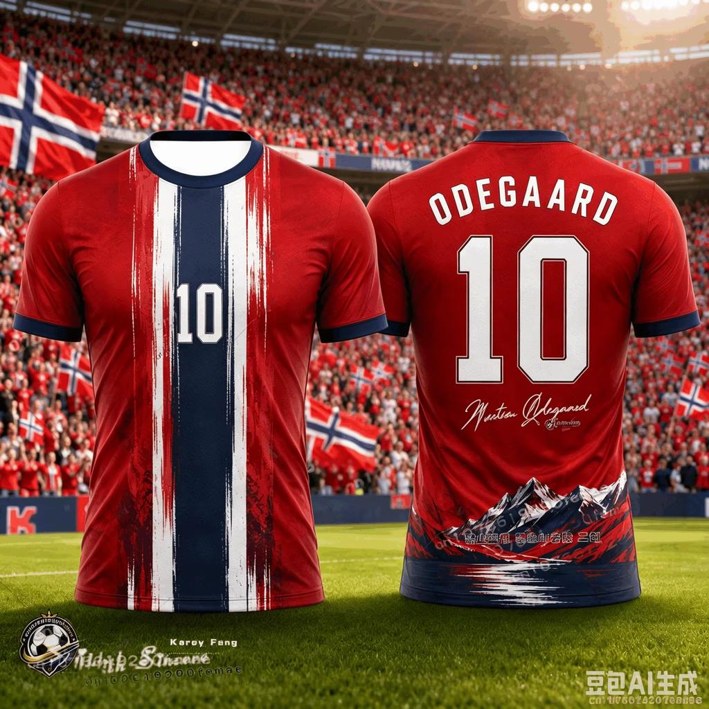 Sommer Norwegen Fußball T-Shirt Tops Fußball 3D Druck Fußballtrikot Herren Freizeit T-Shirt Atmungsaktiv Herren Damen Kurze Ärmel Oberteil