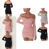 Elegant Women Long Sleeve Off Shoulder Evening Cocktail Party Club Bodycon Mini Dress Us