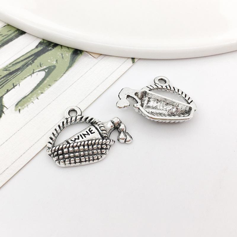 Red Wine Wheat Ear Pendant for DIY Tibetan Silver Jewelry: Earrings, Bracelet, Necklace