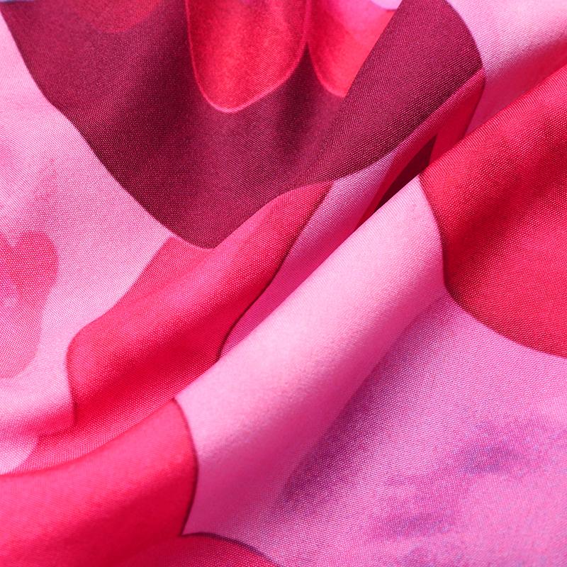 Vestido Estampado de Manga Larga con Hombros Descubiertos para Mujer Talla Grande