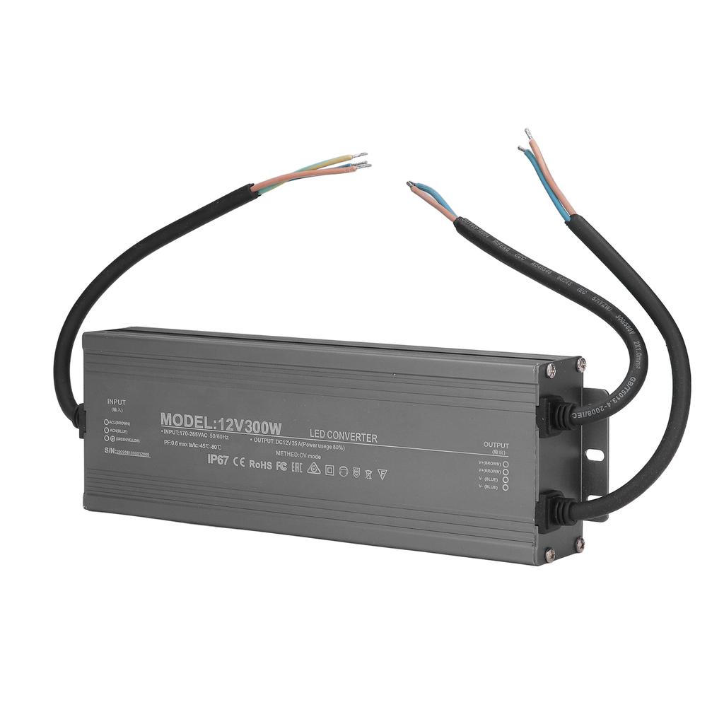 Waterproof LED Power Supply IP67 Constant Voltage Power Supplies for Sign Lights 300W AC170?265V12V