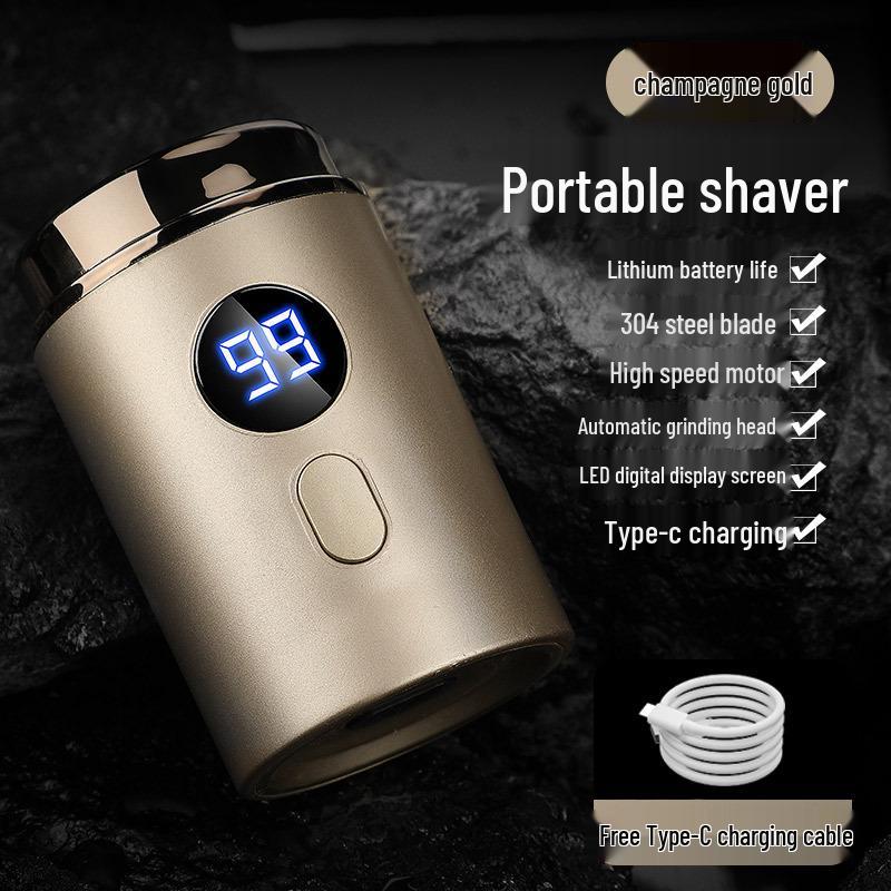 Rechargeable Travel Men's Mini Electric Razor – Full Body Washable, Portable.