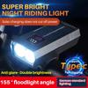 Multi-function Mountain Road Bike Light Digital Display Waterproof Solar Charging Riding Light Bicycle Head Light