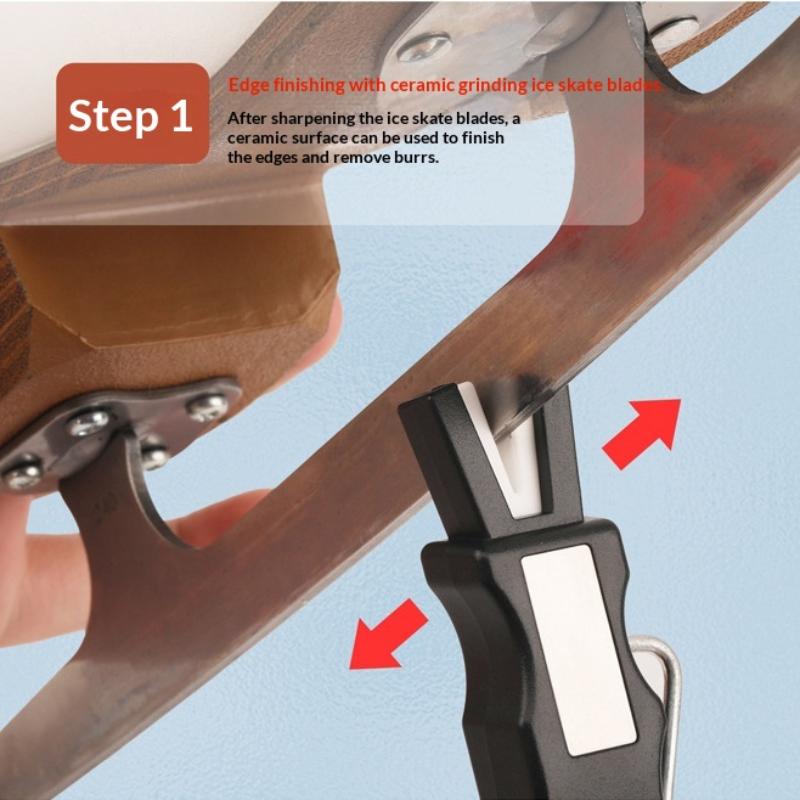 Portable For Ice Skates Blade Grinder Stone Knife Sharpener With Carrying Hook Maintenance Tool For Hockey Skates