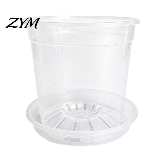 Breathable Plant Pots for Rootlets Clear Plastic Orchid Pot with Saucer, Repotting Supplies Drainage Holes, Ventilated Flower Rose, Phalaenopsis,