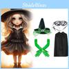 Halloween Adult Witch  Cosplay Costume With Hat Gloves Cloak Performance Party