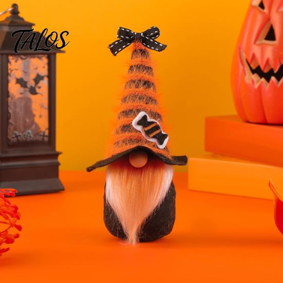 Unique Halloween Ornaments Gnome Decor, Cute Gradient Ghost Figurine, Faceless Statue Holiday Decorations for Party Shelf Table, Spooky Ornament Home