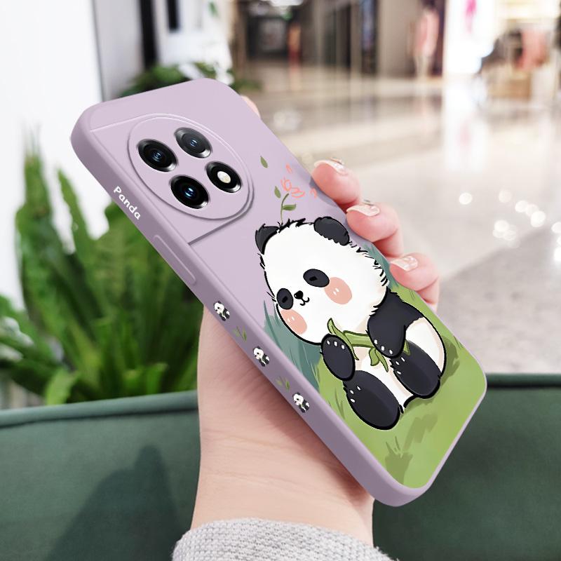 Baby Panda Phone Case For Oneplus 13 13R 12 12R 11 11R 10 10R 10T 9R 9RT 9 8T 8 7 7T Pro 5G Liquid Silicone Cover
