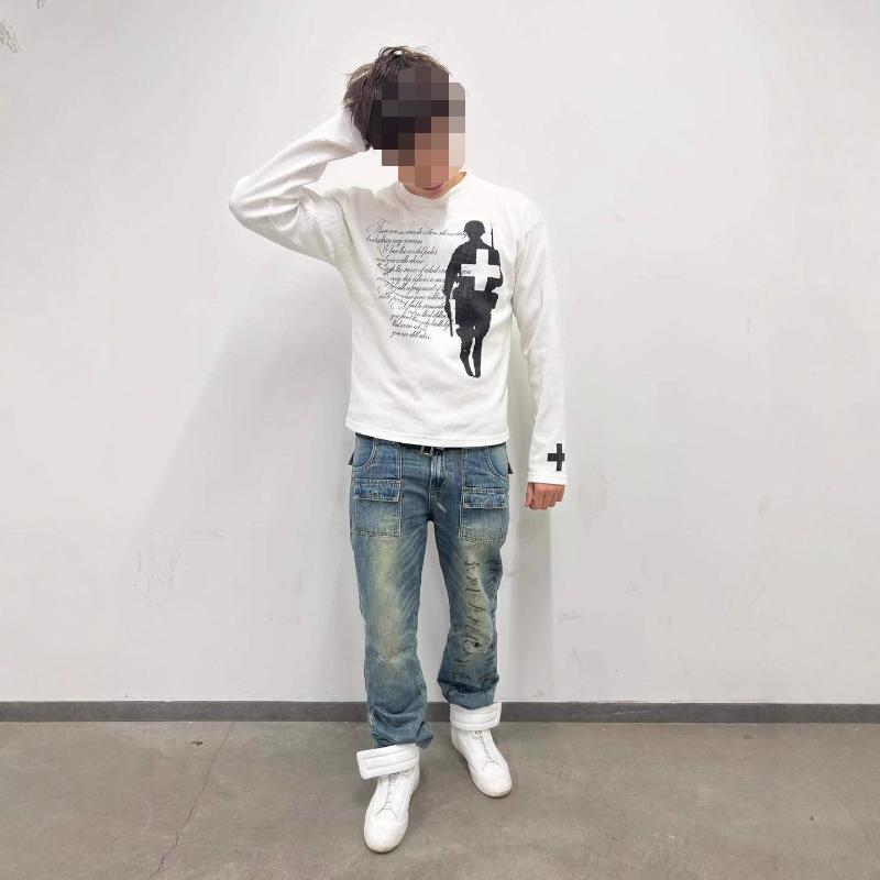 European and American Autumn Street Fashion Personalized Printed Retro Round Neck Long Sleeved T-shirt for Men and Women