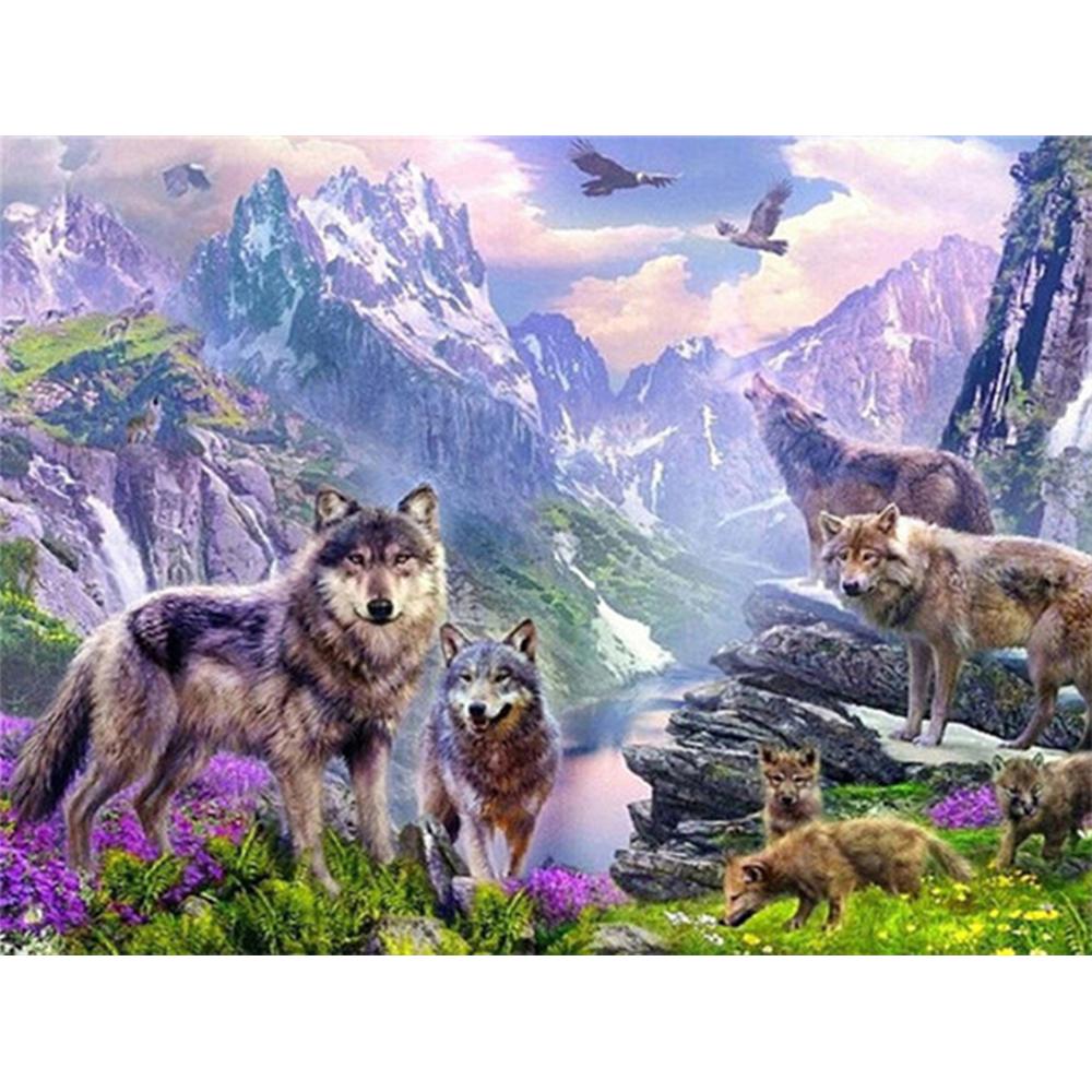 5D fai da te pittura diamante lupo diamante ricamo animale diamante mosaico pieno quadrato trapano punto croce decorazione per la casa