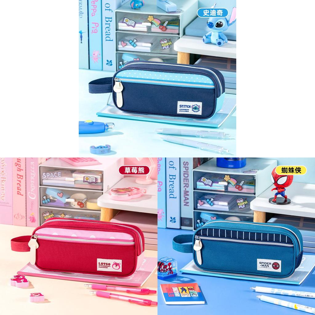 Mickey Mouse Kids Portable Dual Compartment Stationery Bag With Polyester Material For Learning