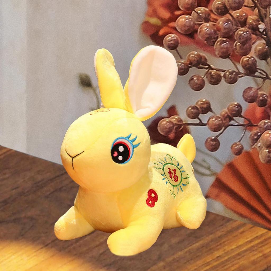 Chinese Lunar Year Simulation Stuffed Animal Doll, Toy Throw Pillow Bunny Figurine for Car