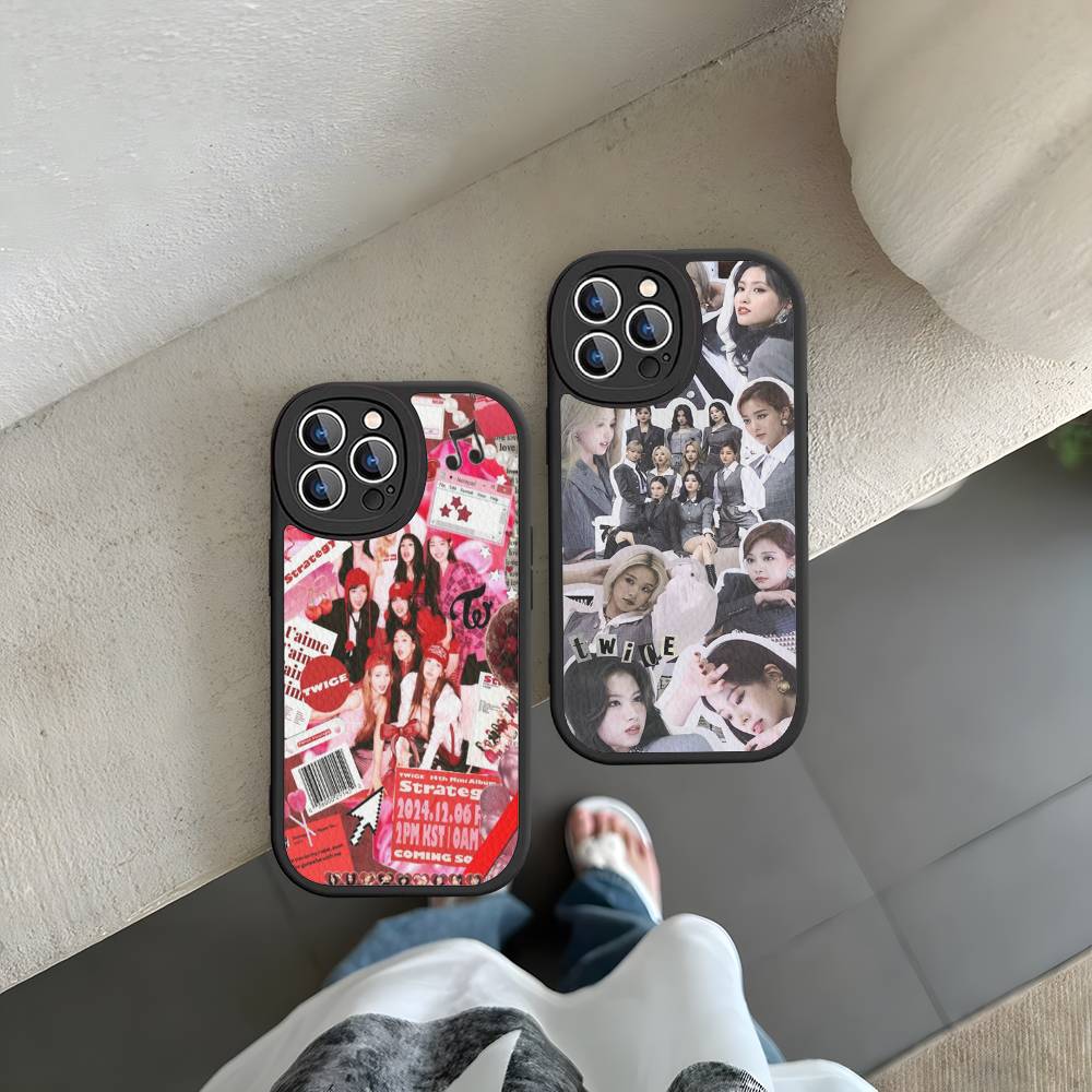 Kpop T-TwiceS Phone Case Leather For IPhone 16 15 14 13 12 11 Pro Max Plus Matte Cover