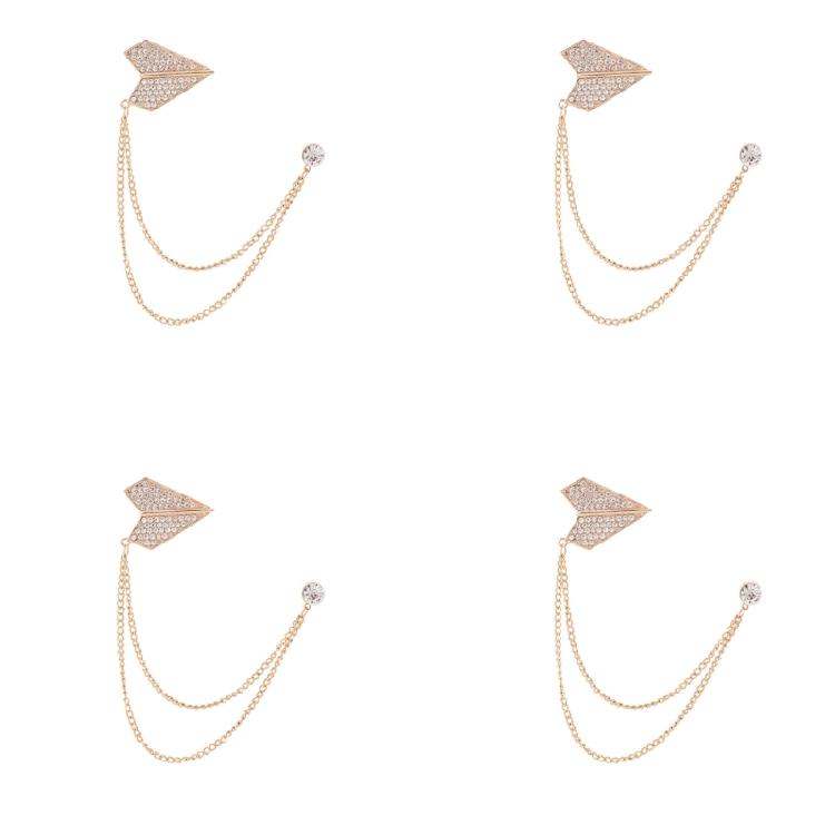 4Pcs Secure Fastening Lapel Accessories Gold/Silver Wedding Brooch For Business Travelers Corporate Gatherings