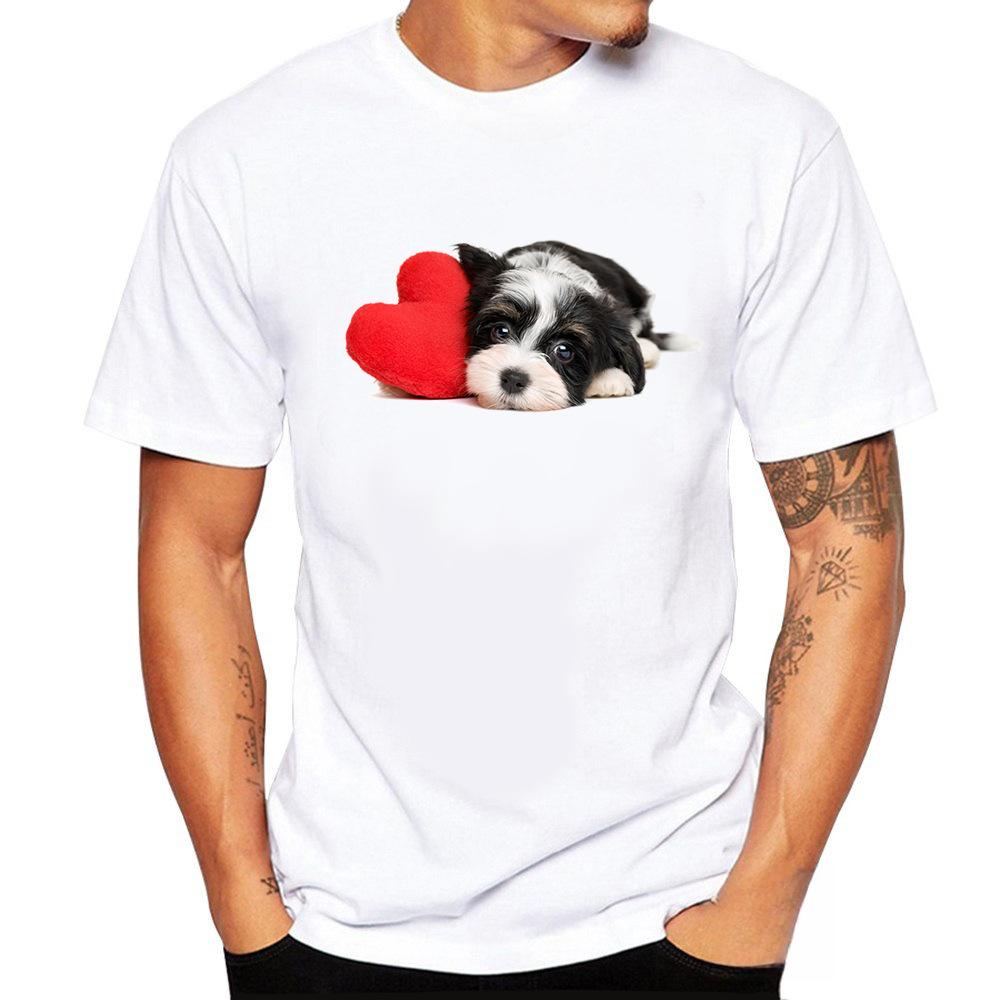 Personalized Printed T-shirt Short Sleeved Men's T-shirt Animal Print Straight Tube for Teenagers