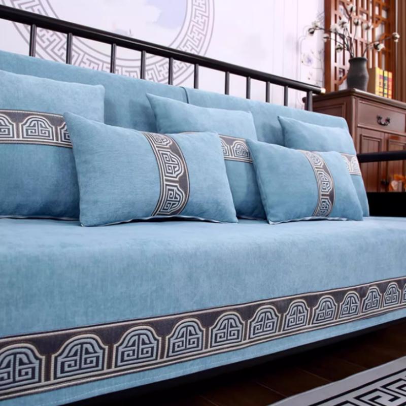 Non-Slip Chenille Sofa Seat Cover Nordic Pets Kids Couch Mat Slipcovers L Corner Sofa Towel Protector for Living Room