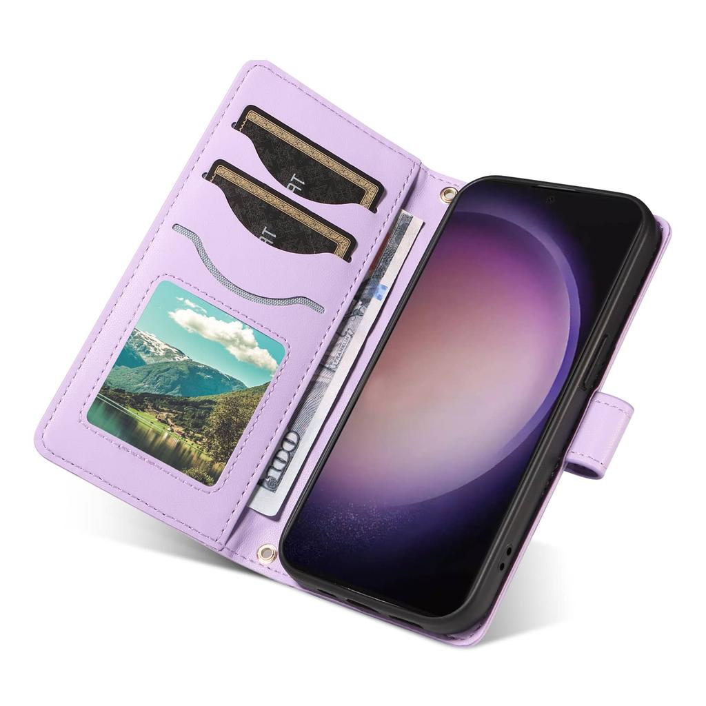 for Samsung Galaxy S24/S23/S22 Ultra/S24 FE/S23 FE S24 Plus Wallet Case for Women, Flip Cover with Card Holder Kickstand Case