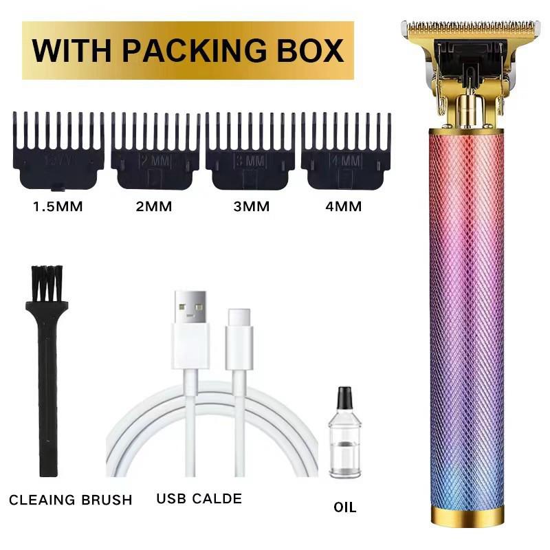 Professional Electric Hair Clipper for Barbers & Home: Precision Carving, Slicked Back Styles, Bald Head Trim.