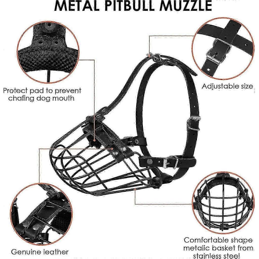 Metal Basket Dog Muzzle for Pitbull Amstaff Staffordshire - Breathable