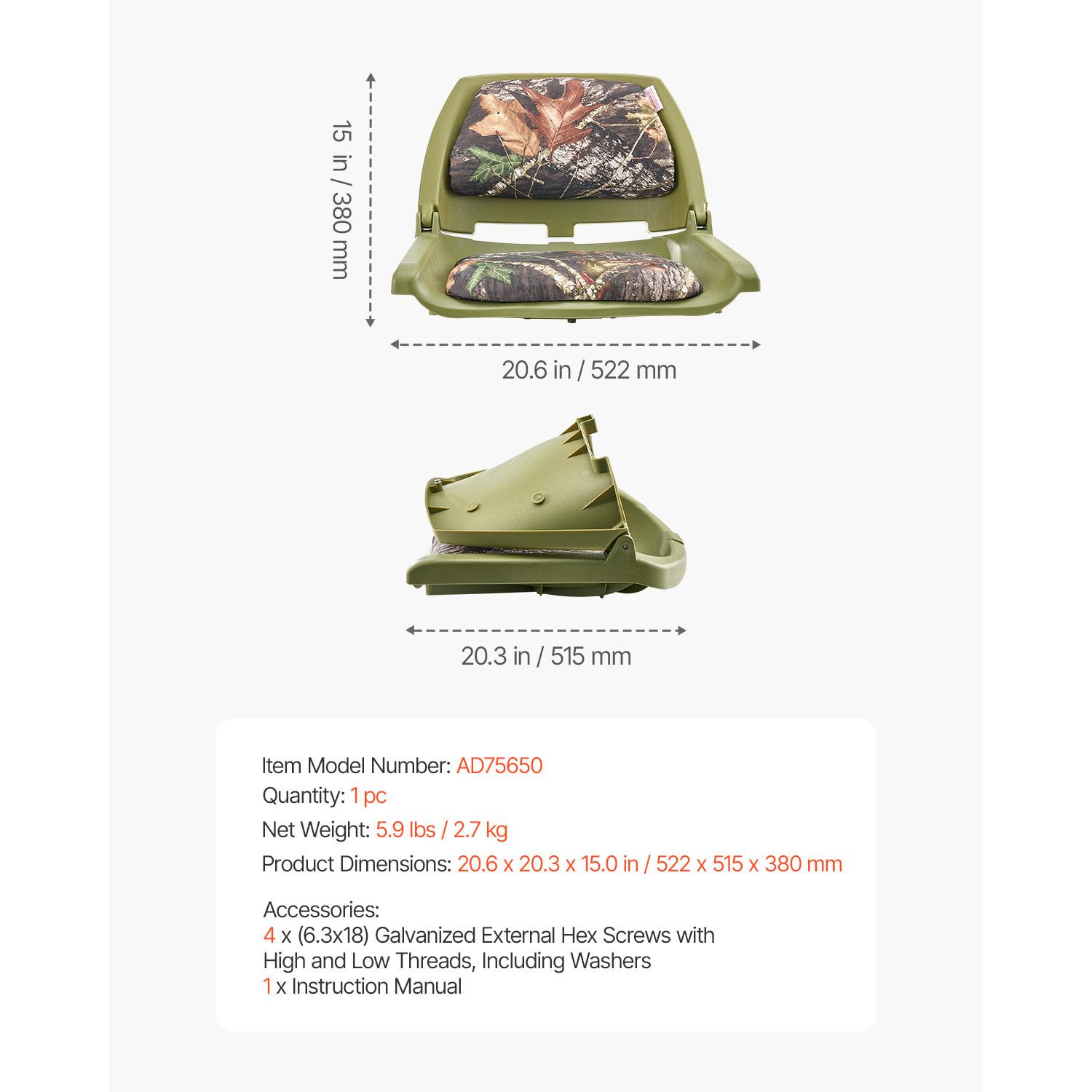 

SucceBuy Сиденье для лодки, Низкая спинка, Складное сиденье для рыбацкой лодки с утолщенной губчатой подушкой, ПП рама, Откидное сиденье для лодки для яхт