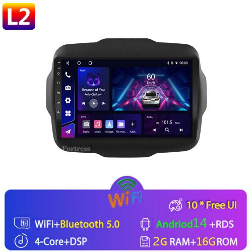 

2Din 4G Android 14 автомобильный радиоприемник мультимедиа видеоплеер стерео для Jeep Renegade 2016-2020 навигация GPS головное устройство Carplay