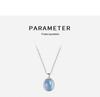 Aquamarine Oval Zircon Pendant Necklace - Women's Elegant Clavicle Chain, Simple Luxury Choker