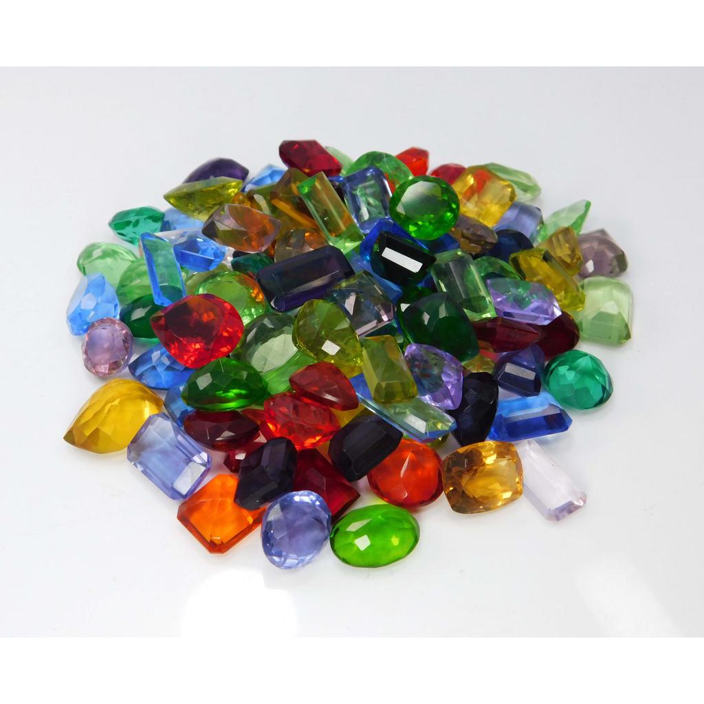 Lab-Created Mixed Color Topaz Loose Gemstone 555 Ct Mixed Shape Lot for Jewelry Making and Crafts