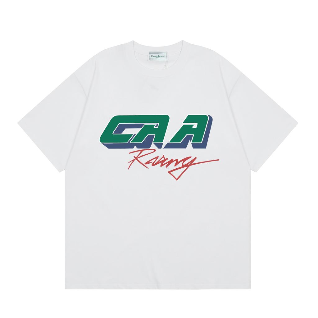 Grenzüberschreitend auf Lager exklusiv Casablanca Doppelgaze reine Baumwolle Unisex T-Shirt Hip-Hop lässig Kurzarm locker Rundhals
