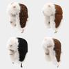 Leopard Print Fluffy Leather Winter Beanie With Windproof Ear Cover For Men And Women