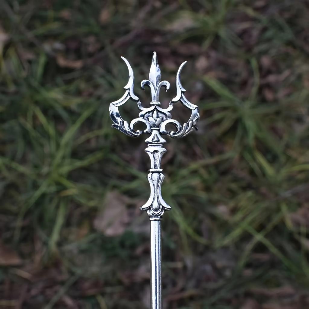 New Chinese Style Retro Trident Sword Women's Alloy Braided Hair Hairpin Antique Style Outfit Qipao Hanfu Fashionable Headwear