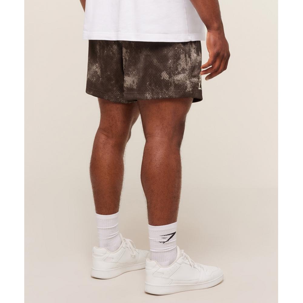 Gymshark Lifting Mesh 5  Shorts Lifestyle Brown A4b7v Nc6b