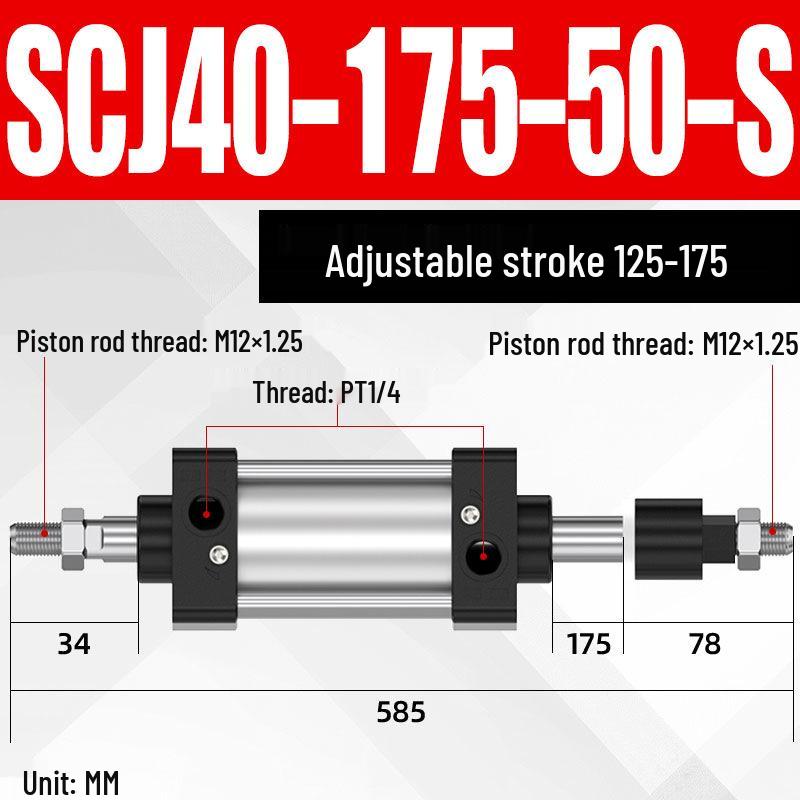 SCJ Adjustable Stroke High Thrust Pneumatic Cylinder SCJ32-160