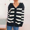 Women's Fashionable Casual Loose Fitting Plus Large Cap Knitted Sweater Single Breasted Long Sleeved Knitted Cardigan Sweater Jacket