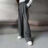 Women's Mid Rise Wide Leg Pants Regular Fit Drape Straight Trousers Elegant Office Suit Pants