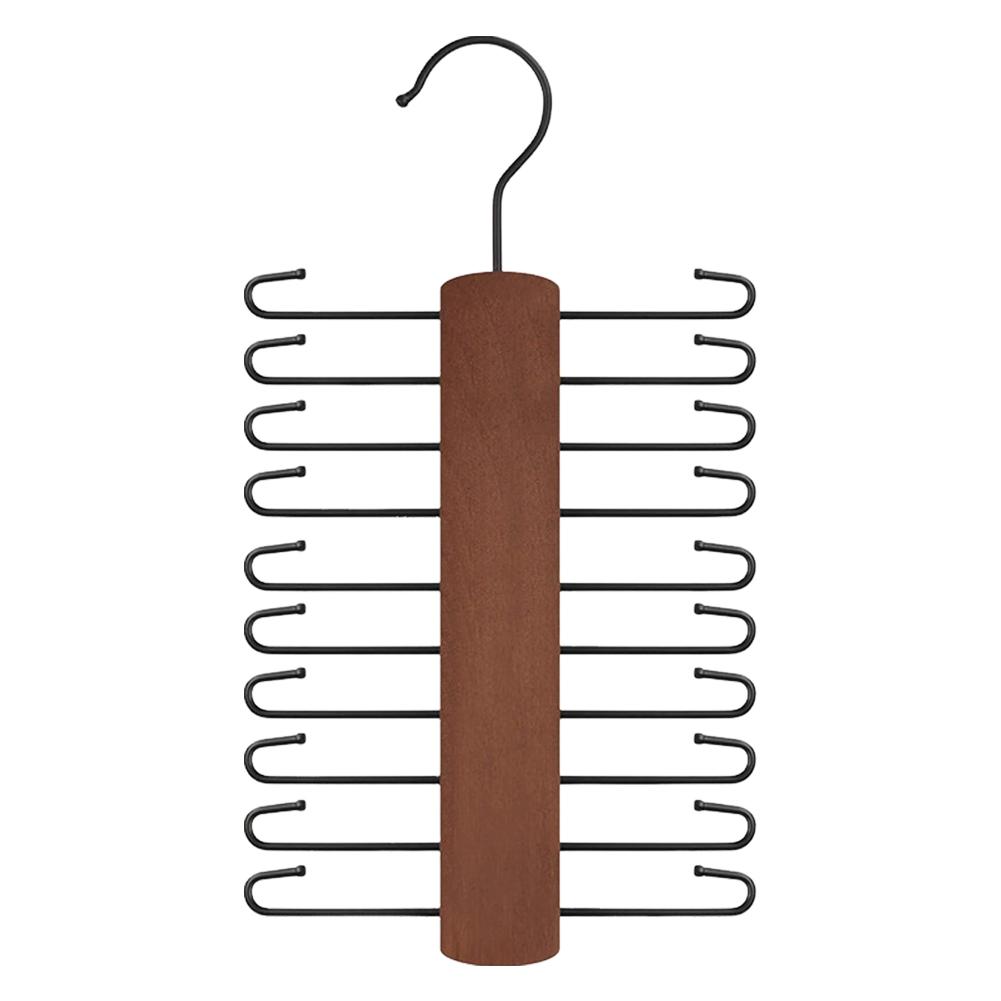Wooden Tie Rack Space Saving Tie Rack Hanger Multifunctional Small Items Storage Rack for Ties Belt Scarf Organize