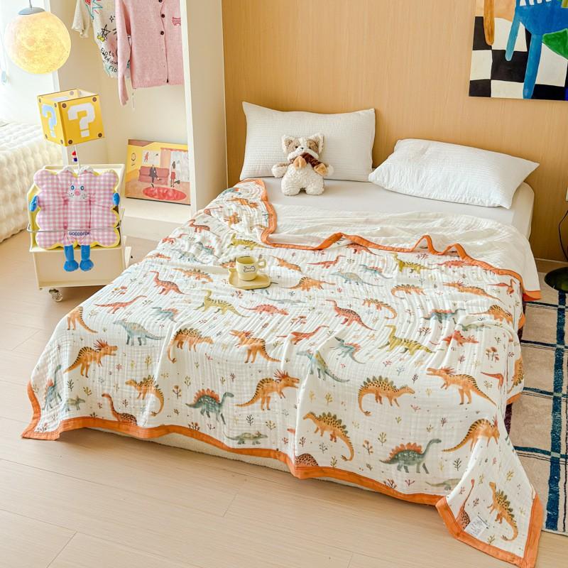 100% Cotton Blanket Breathable Towel for Kids Blankets Skin-friendly Plaid Nap Blankets Super Soft Bedsheet Travel Shawl