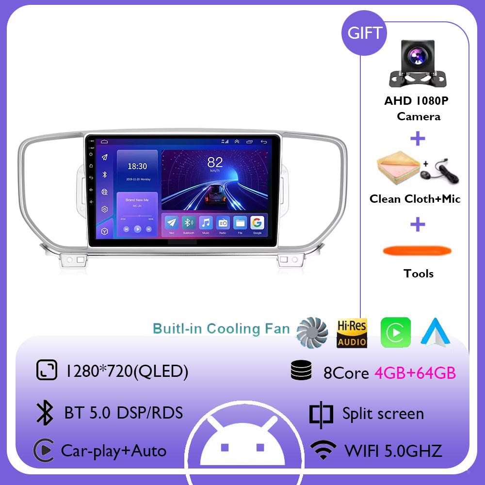 9" Android 14 Car Radio Carplay For Kia Sportage 4 QL 2016 2017 2018 2019 Navigation GPS Multimedia Player Stereo wifi+4G Auto