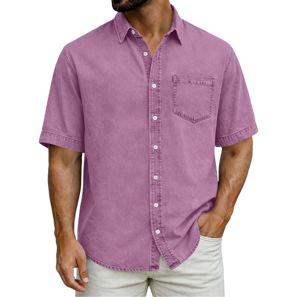 Mens Casual Shirts Short Sleeve Button Down Shirt Mens Summer Shirts Lightweight Comfortable Mens Shirts Casual for Daily Wear
