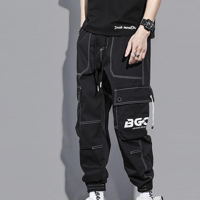 Spring Autumn New Men's Multi Pocket Loose Casual Pants Cargo Pants