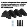 4pcs Rear Bumper Lip Spoiler Protective Trim Black Maintenance Replacement Universal